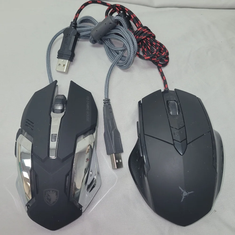 2pc of Gaming Mice - Wired - SKYTECH M-1000 & SADES C6 Wired Mouse - USED TESTED